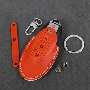 Nissan Series [01-3B] Key Fob Cover Pathfinder Versa Juke 370Z Murano Rogue X-Trail Smart Key Cover, Car Accessory Personalized Stamp