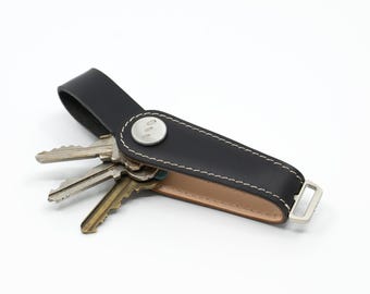 Organizer na klucze - Gaeta Black - Skóra garbowana roślinnie premium - Skóra naturalna