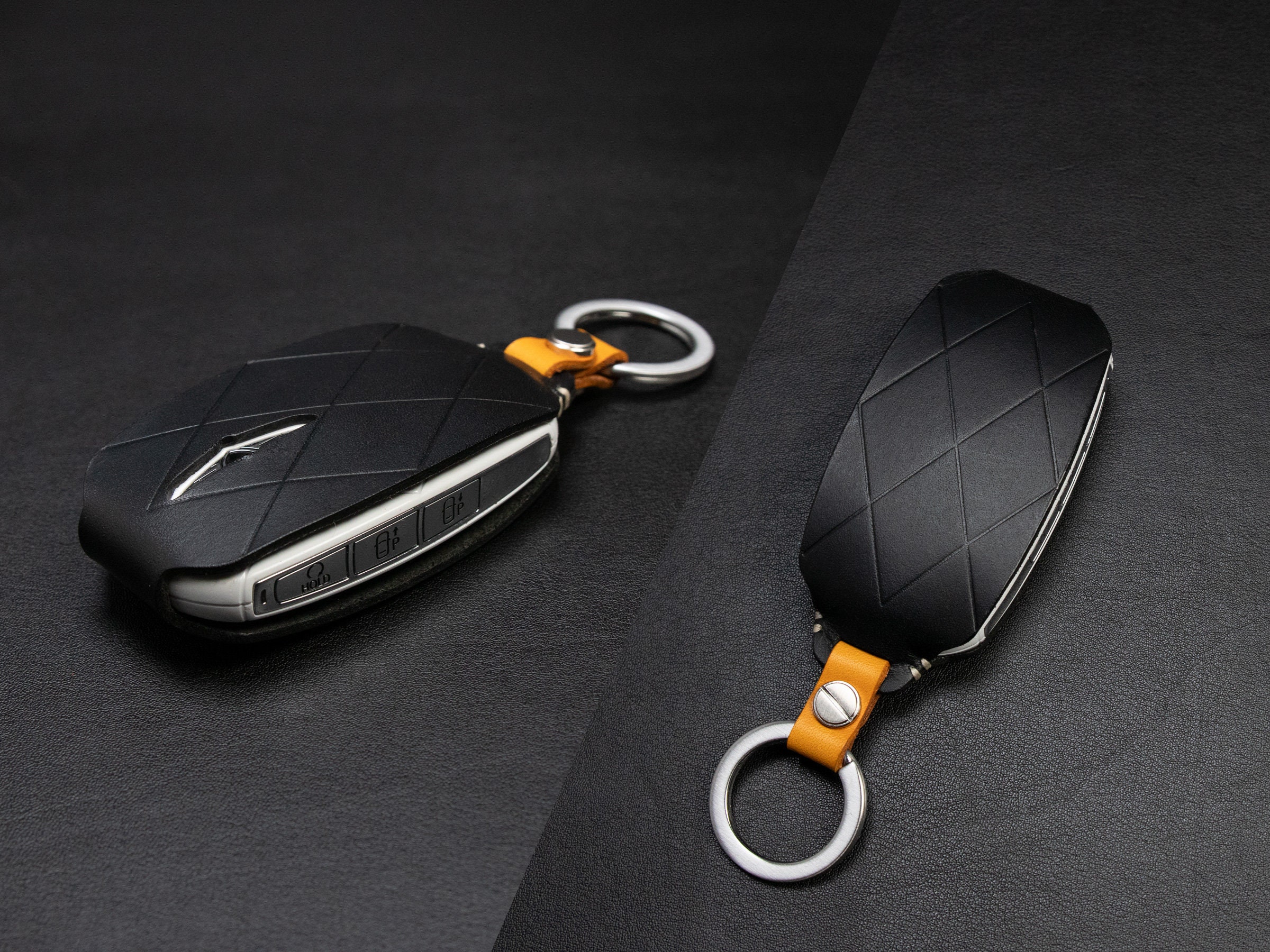 Carbon Fiber Car Key Fob Ring Chain Cover Case Shell For Lexus ES