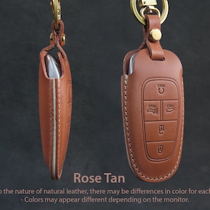 Hyundai Series [03] Key Fob Cover Premium Leather Keyless Remote Car Key Case Grandeur Santa Fe Sonata Tucson Nexo Car Accessory [HYD-03]