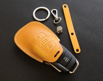 Audi Series [3] Key Fob Leather Case for Audi - Italian Veg-Tanned Leather - Handcrafted in USA