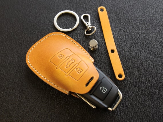 Audi Series [3] Key Fob Leather Case for Audi - Italian Veg-Tanned Leather - Handcrafted in USA