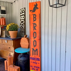 Broom Parking Porch Leaner, Halloween Front Porch Sign, Front Door Sign, Front Porch Sign, Home Sign, Porch Décor, Porch Leaner, Porch Sign