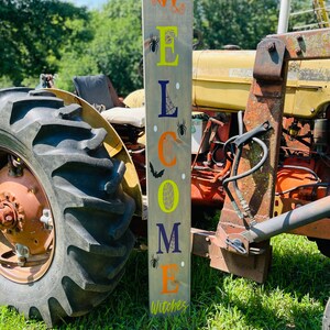Welcome Witches Porch Leaner,Halloween Front Porch Sign, Front Door Sign, Front Porch Sign, Home Sign, Porch Décor, Porch Leaner, Porch Sign