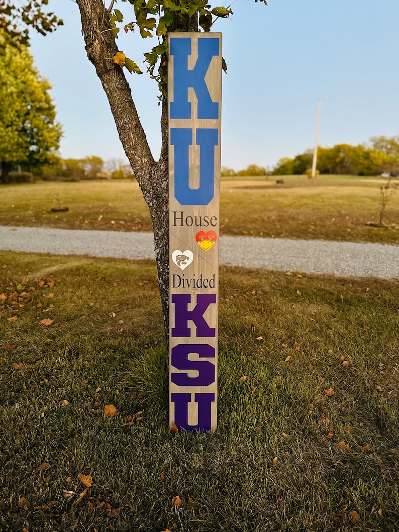 KU/KSU House Divided Porch Leaner, House Divided Porch Leaner, KU