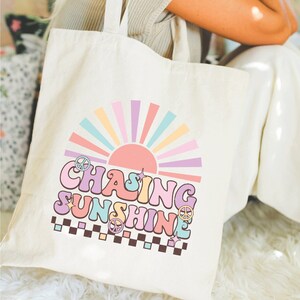 Sunshine draagtas van katoencanvas: retro strandshopper