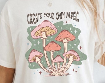 Mushroom Graphic T-Shirt: Magical Nature Vibe - Comfort Colors Unisex Tee - Boho Style
