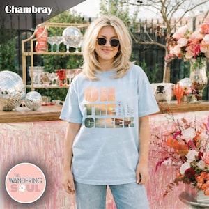 Comfort Colors vintage aesthetic graphic t-shirt featuring peaceful creek sunset design, trendy millennial retro unisex shirt
