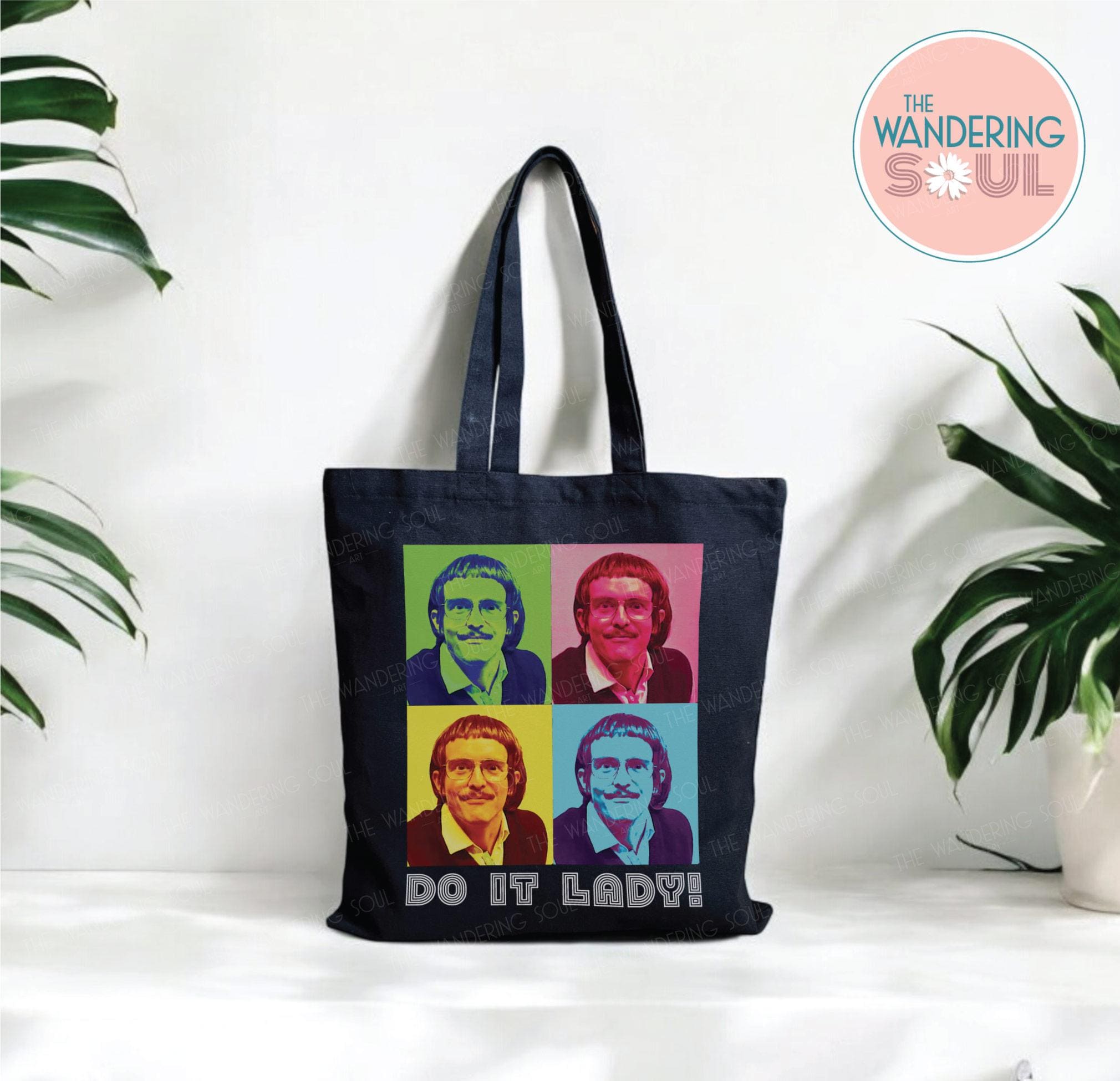 Do It Lady Chit Tote Bag, Pop Art Graphic, Humor Accessory, Unique Gift for Coworker, Shopping Bag, Reusable Canvas Bag, Viral Meme Trend