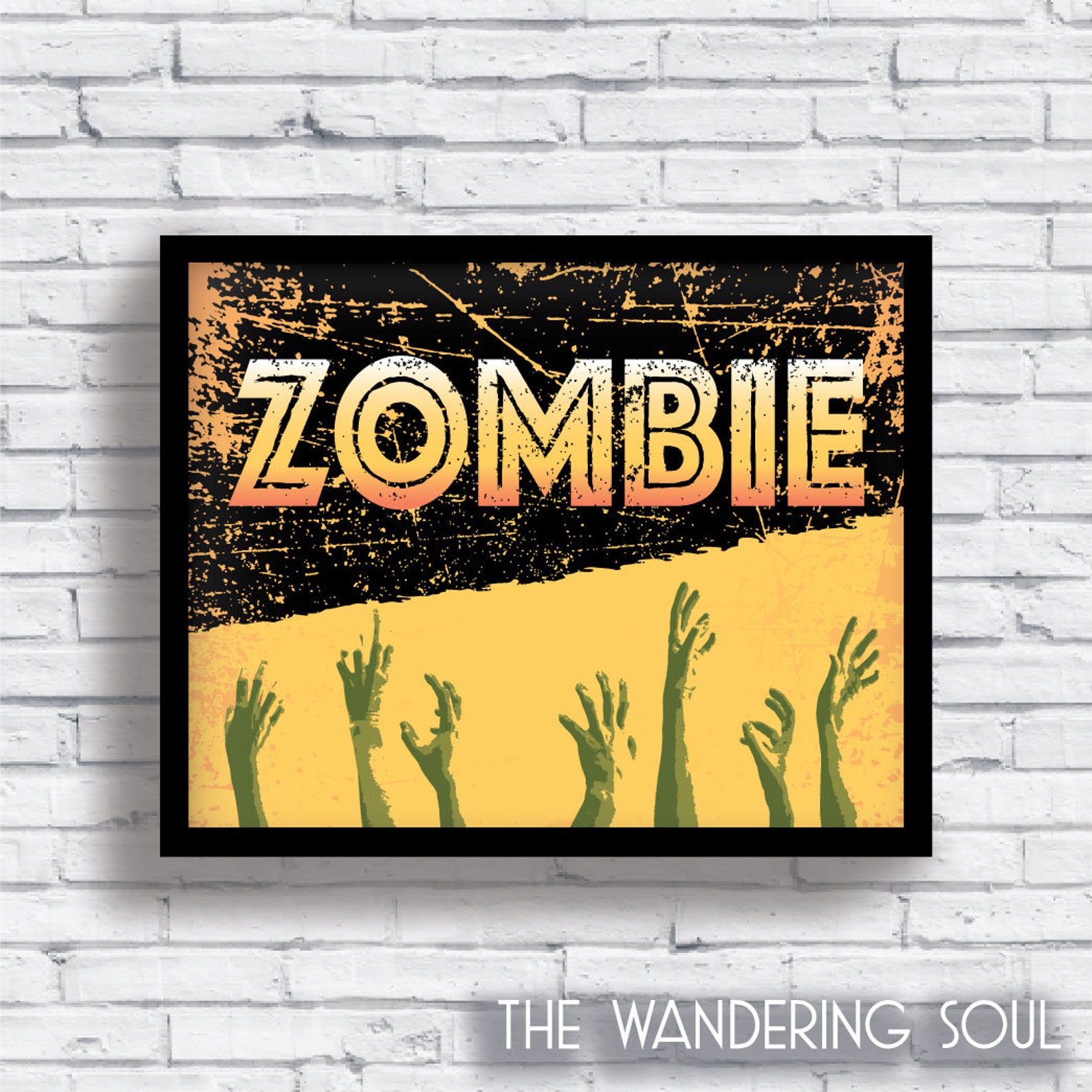 Zombie Illustration Digital Art Print Wall Art Home Decor Etsy
