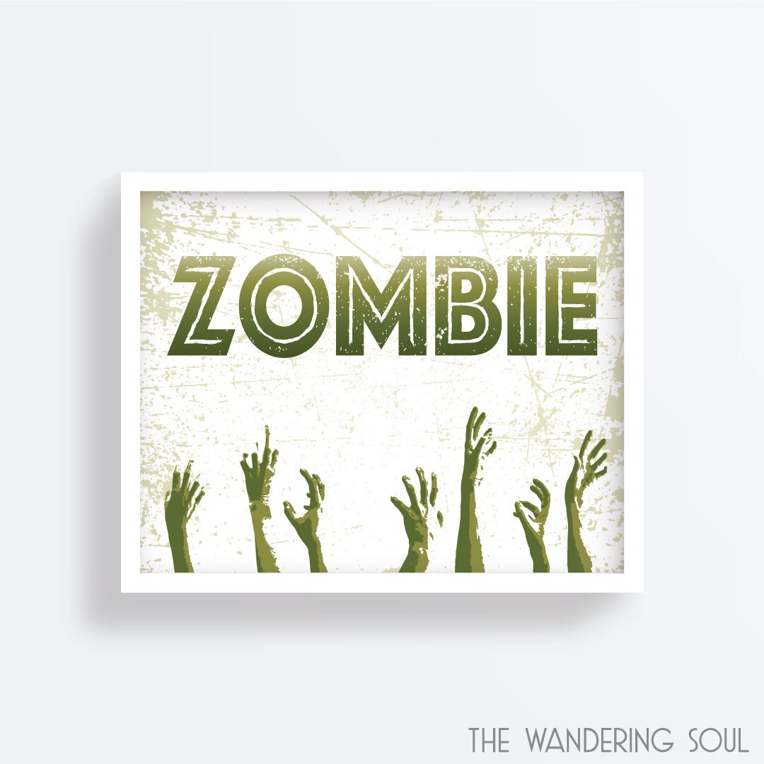 Zombie Illustration Digital Art Print Wall Art Home Decor Etsy