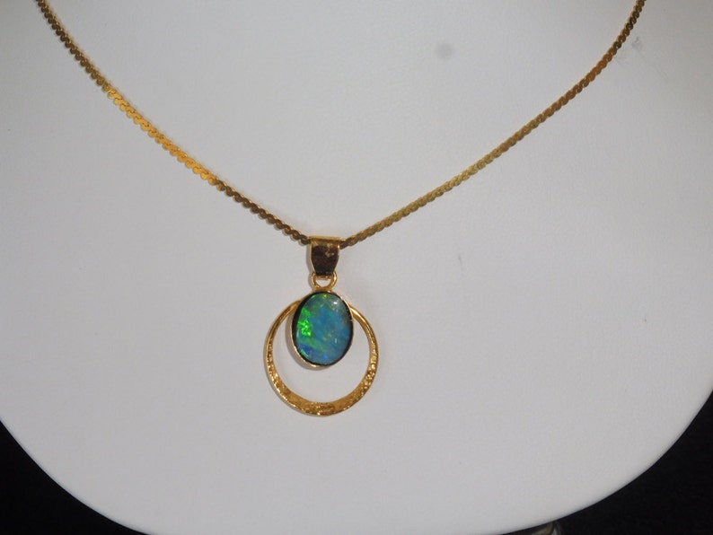Australian Lightning Ridge Solid Black Opal Pendant BFJ15