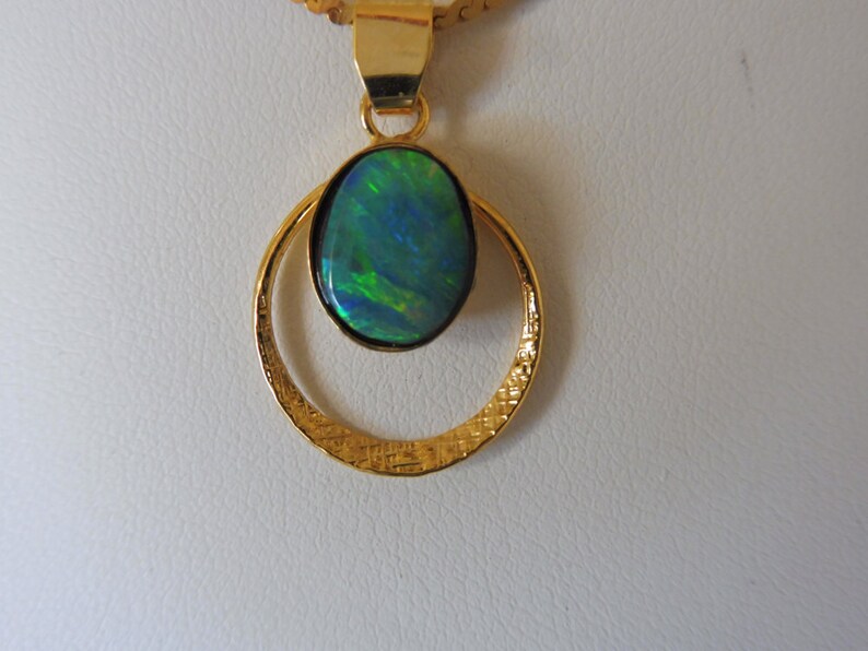 Australian Lightning Ridge Solid Black Opal Pendant BFJ15