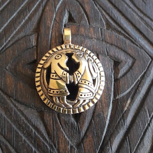 Viking Lover's Pendant with runes 'We Should Be Together' in Silver and Bronze