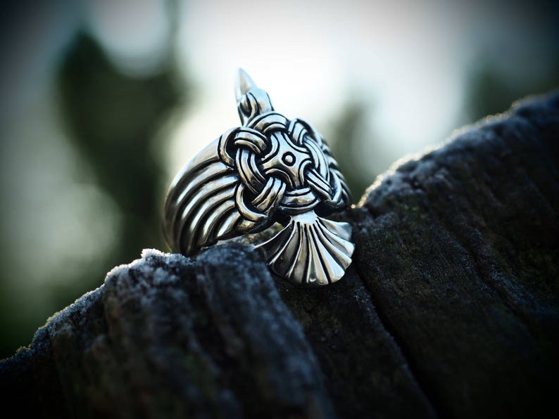 Silver Viking Raven Wing Ring Etsy