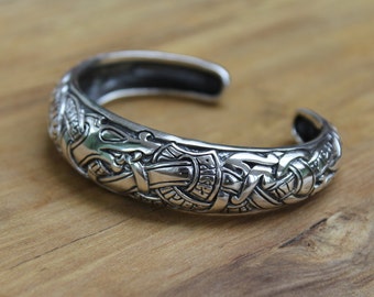 Viking Runic Dragon Bracelet sterling silver