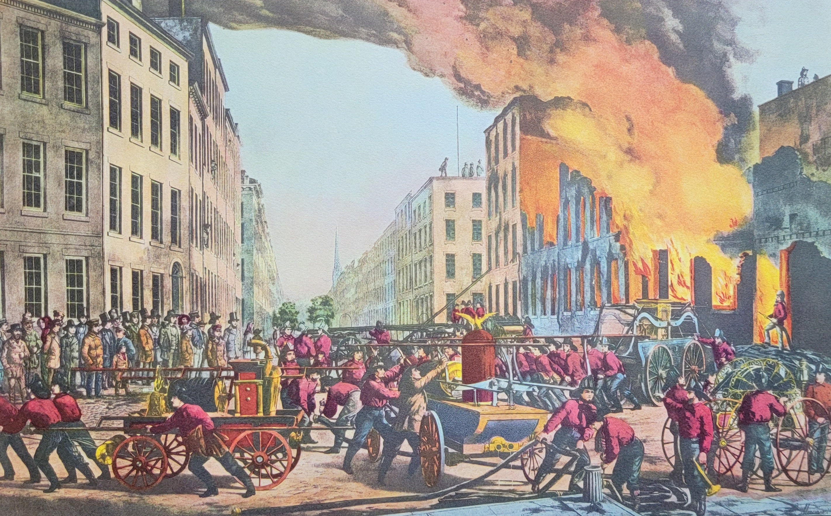 The Life of a Fireman Currier & Ives Lithograph Art Print 19th Century ...