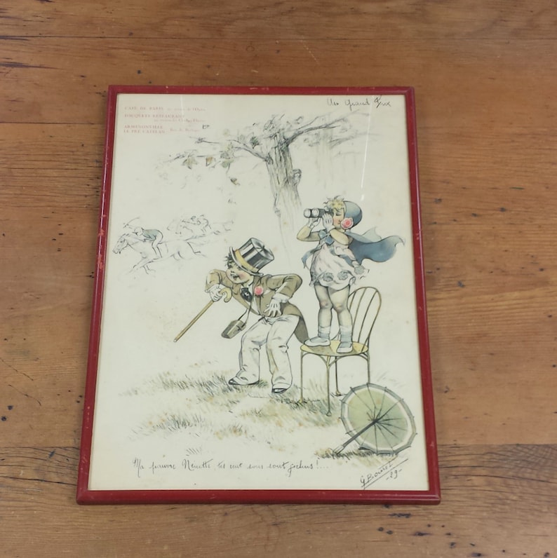 Germaine Bouret Signed French Menu Au Grand Prix Horse Etsy