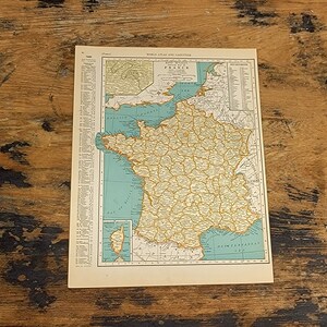 1935 Carte de France OU Pays-Bas Belgique Luxembourg Antique World Atlas vintage Print for Framing