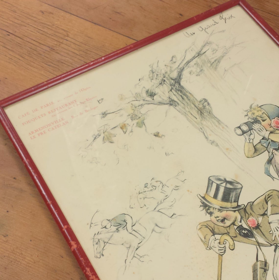 Germaine Bouret Signed French Menu Au Grand Prix Horse Etsy