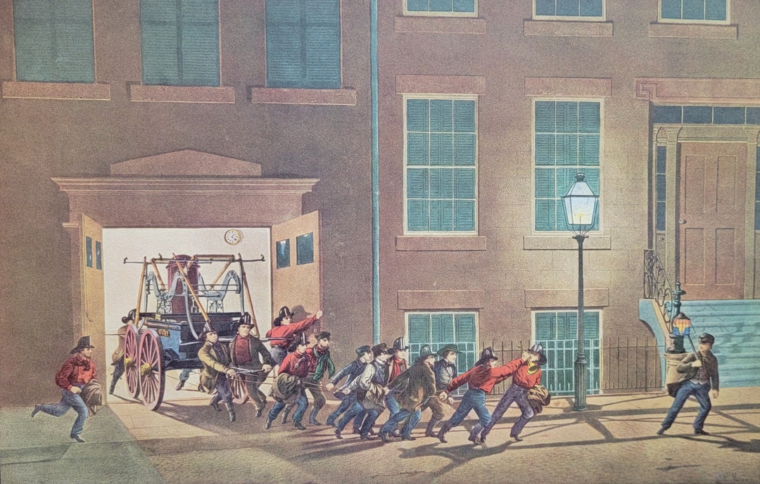The Life of a Fireman Currier & Ives Lithograph Lithograph Art Print