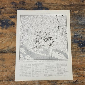 1935 Washington DC Street Capital Map vintage Noir & Blanc Imprimer