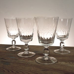 Tiara by TOSCANY Water or Wine Glass Goblets Cut Vintage Stemware Crystal