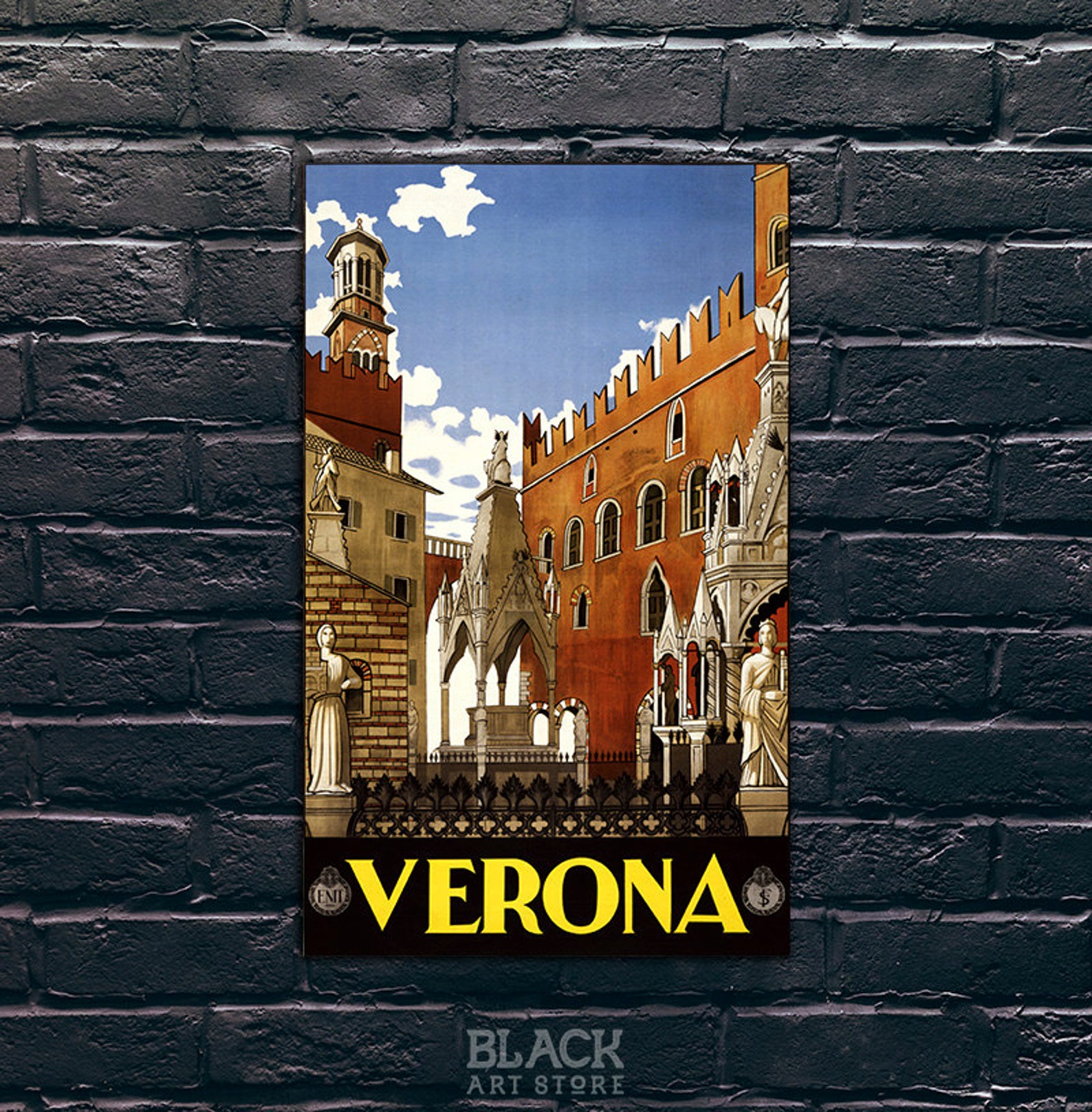 verona italy travel poster