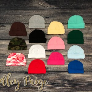 Personalize Newborn Hospital Hat - Monogram Newborn Hat - Infant Girl Beanie - Infant Boy Hat - Baby Name Hat - Personalize Infant Baby Hat