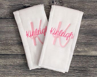 Personalize Baby Burp Cloth Set - Monogram Burp Cloth - Newborn Burp Cloth - Burp Cloth with Name - Newborn Baby Girl - Custom New Baby Gift