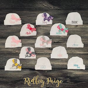Personalized Hospital Beanie - Monogram Infant Hat - Newborn Baby Hat - Custom Newborn Beanie - Hospital Hat with Name - Embroidered Beanie