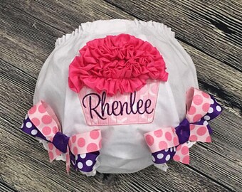Cupcake Diaper Cover, Personalize Birthday Bloomer, First Birthday Cake Smash, Baby Girl 1st Birthday, Pink Purple, 1st Birthday Girl Outfit
