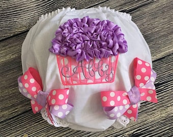 Birthday Cupcake Diaper Cover, Personalize Birthday Bloomer, First Birthday Cake Smash, Baby Girl 1st Birthday Bloomer, Hot Pink Lavender