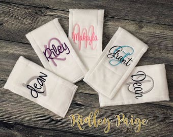 Monogram Burp Cloths - Personalize Baby Burp Cloths - Custom Burp Cloths with Name - New Baby Gift - Embroidered Burp Cloths for Baby