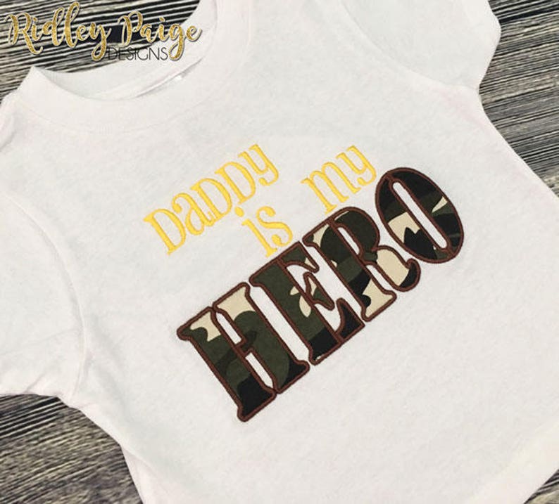Baby Boy Army Daddy Hero Boot Camp Camo TShirt Ready to Ship BMT Graduation Daddy is my HERO Shirt Premade 2T Military Toddler Shirt