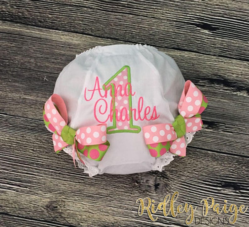 Personalize Very popular Birthday Diaper Safety and trust Cover Monogram Bloomer First Birth