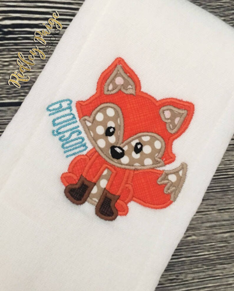 Monogram Woodland Animal Burp Clothes Personalized Fox Burp Cloth Custom Newborn Baby Boy Burp Rag Fox Baby Gift Baby Boy Necessities