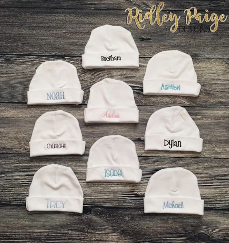 Personalize Newborn Hospital Hat Baby Boy Cap Monogram Etsy