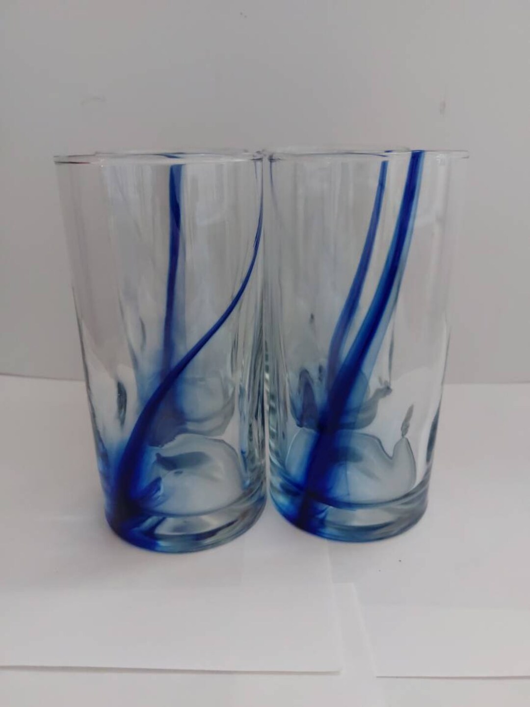 Libbey Blue Ribbon Impressions Glasses Set of 4 Thumbprint Etsy