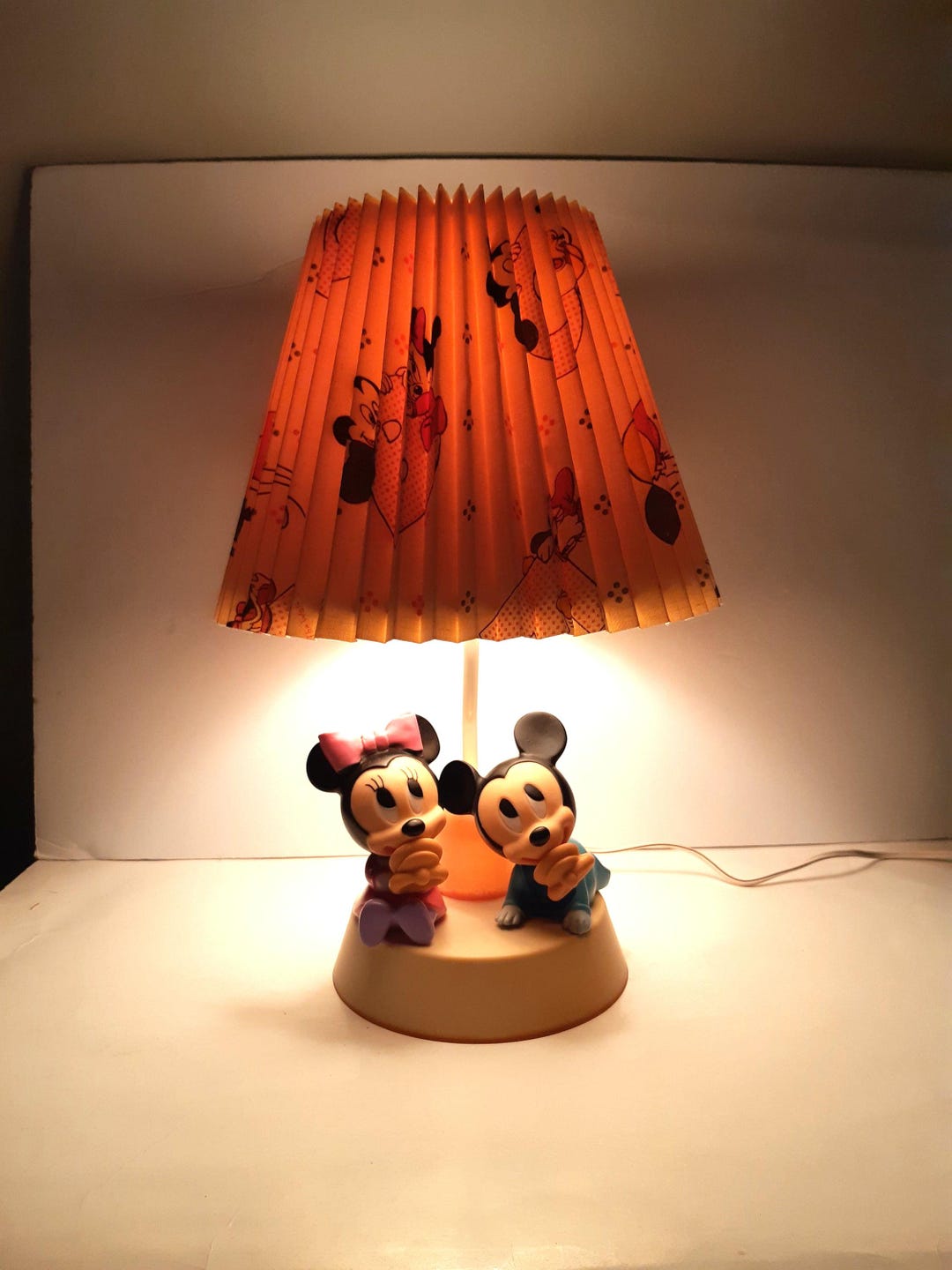 ミッキー&ミニー ルームライト [ヴィンテージ] Vintage 1984 Walt Disney Baby Mickey Minnie Mouse Lamp Shade