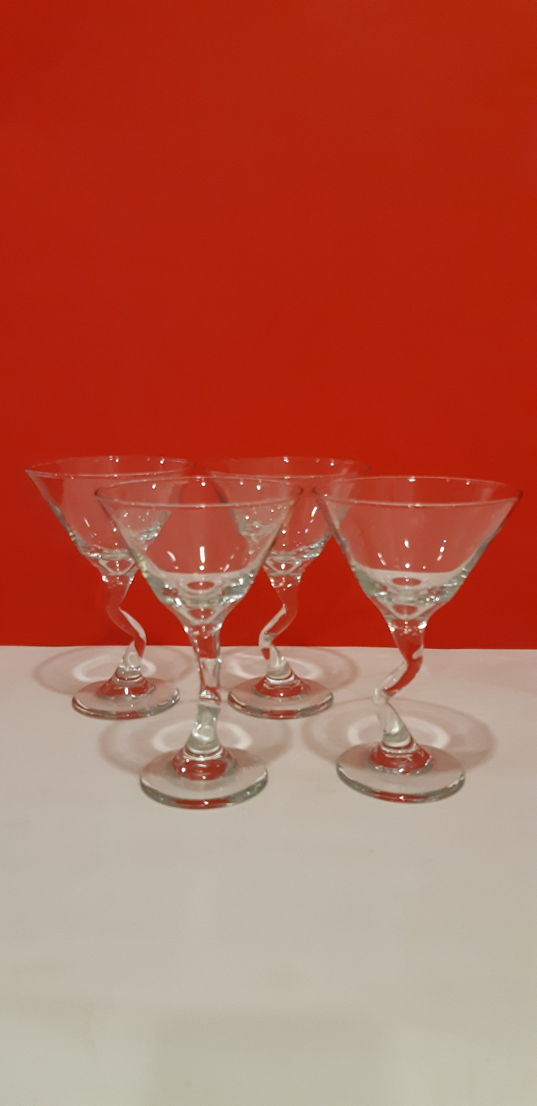 Zigzag Libbey Martini Glasses Bent Glasses Set of 4 8 Ounces Etsy