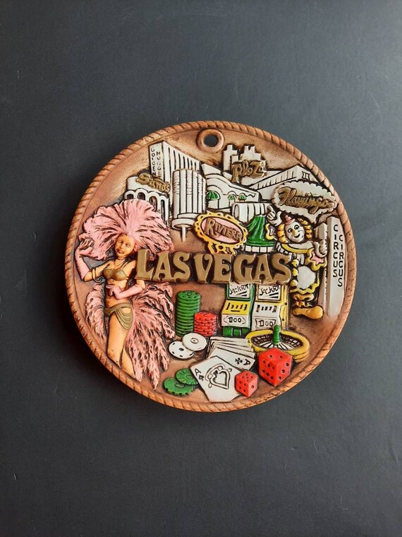 Vintage 1970's Hand Painted 3D Red Clay Pottery Las Vegas Etsy