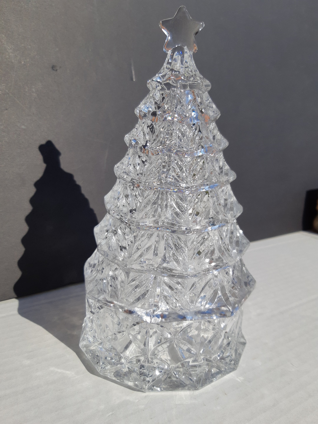 Glass Christmas Tree Candy Dish Make the Season Bright Candy Dish With