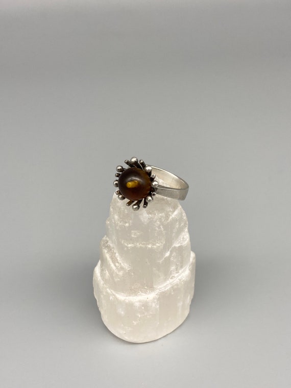 Vintage Baltic Amber Sunburst Modernist Brutalist… - image 4