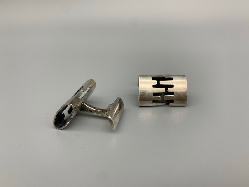Finland Vintage Modernist Sterling Silver Kupittaan Kulta Cufflinks Scandinavian