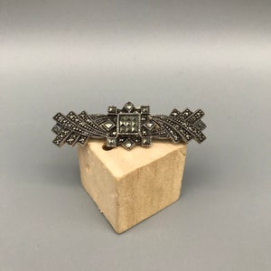 Vintage Art Deco Marcasite & Sterling Silver Spilla