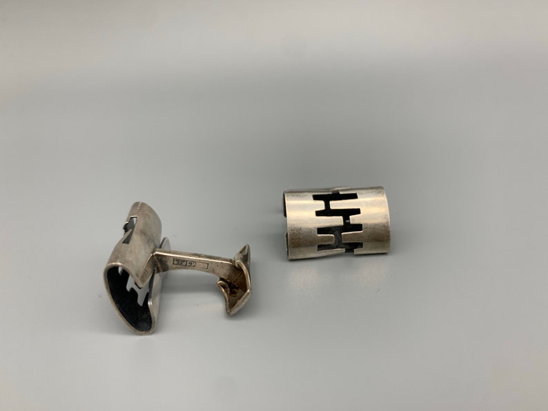 Finland Vintage Modernist Sterling Silver Kupittaan Kulta Cufflinks Scandinavian