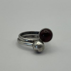 Vintage N.E. From Cognac Double Wrap Sterling Silver Ring, Niels Erik From, Denmark, Size 7