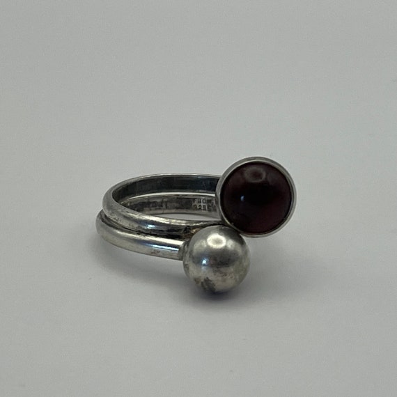 Vintage N.E. From Cognac Double Wrap Sterling Silver Ring, Niels Erik From, Denmark, Size 7