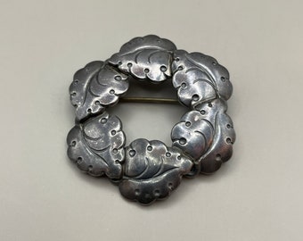 Vintage N.E. From Sterling Silver Modernist Leaf Motif Garland Brooch/Pin, Niels Erik From, Denmark